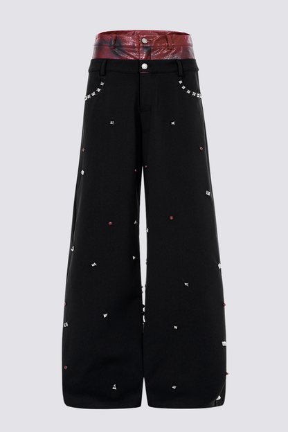 Ash Thread Rivet Straight Pants