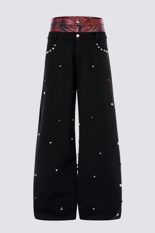 Ash Thread Rivet Straight Pants