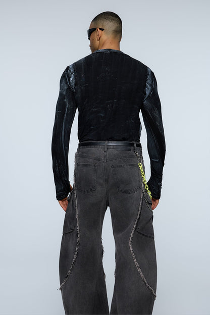 Ash Frame Long Sleeve Graffiti Top