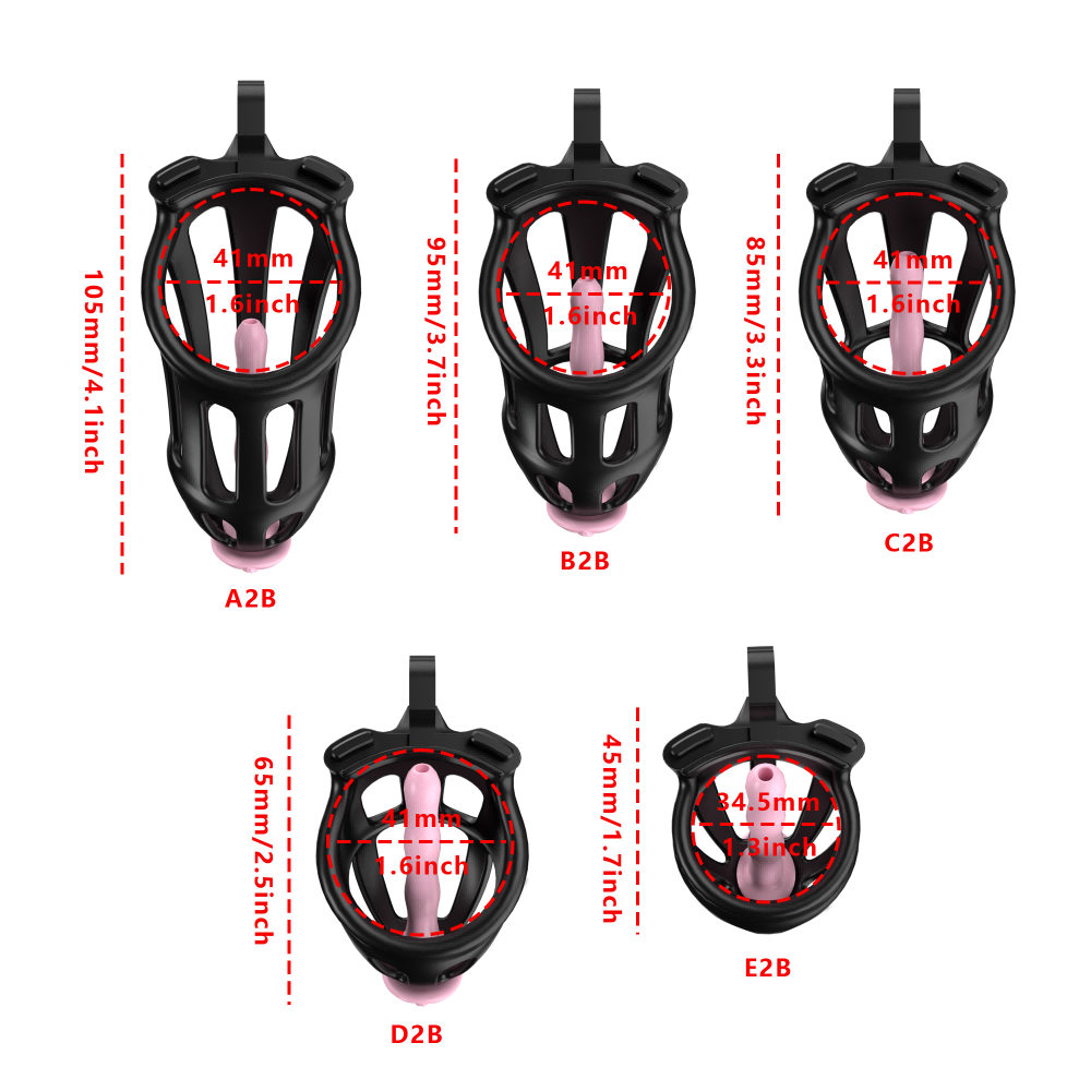 3D Printed Male Chastity Cage – Lightweight Penis Lock with 5 Rings for Erection Control & Bondage Fun