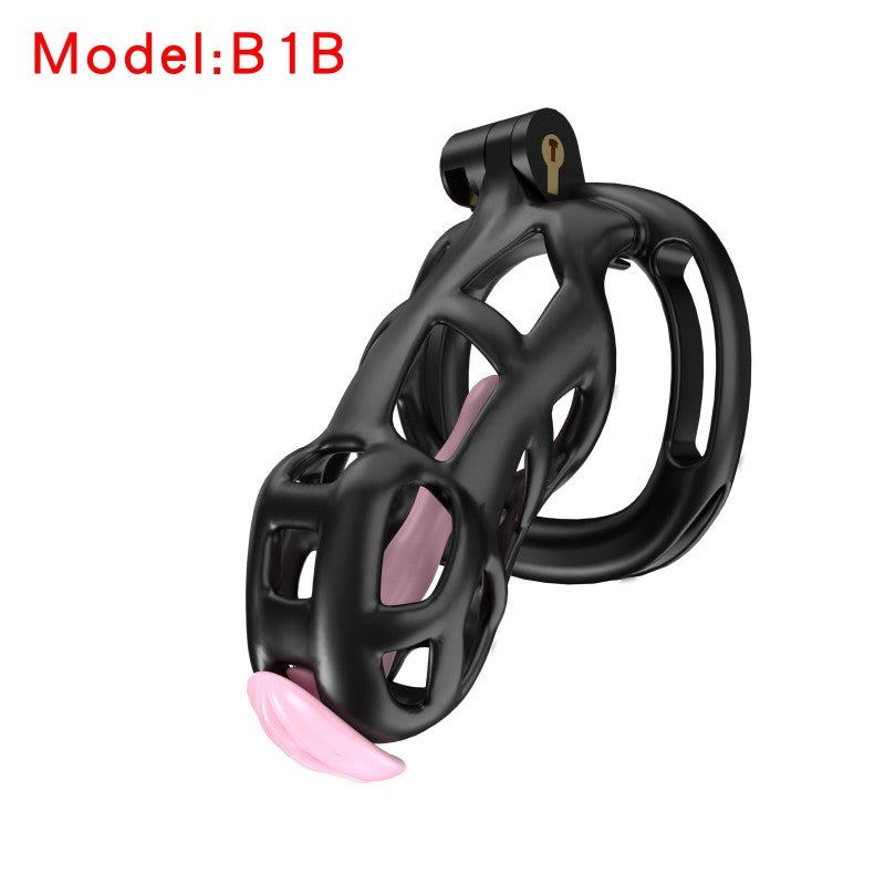 3D Printed Male Chastity Cage with Lock & 5 Rings – Resin Virginity Device with Strap for Men