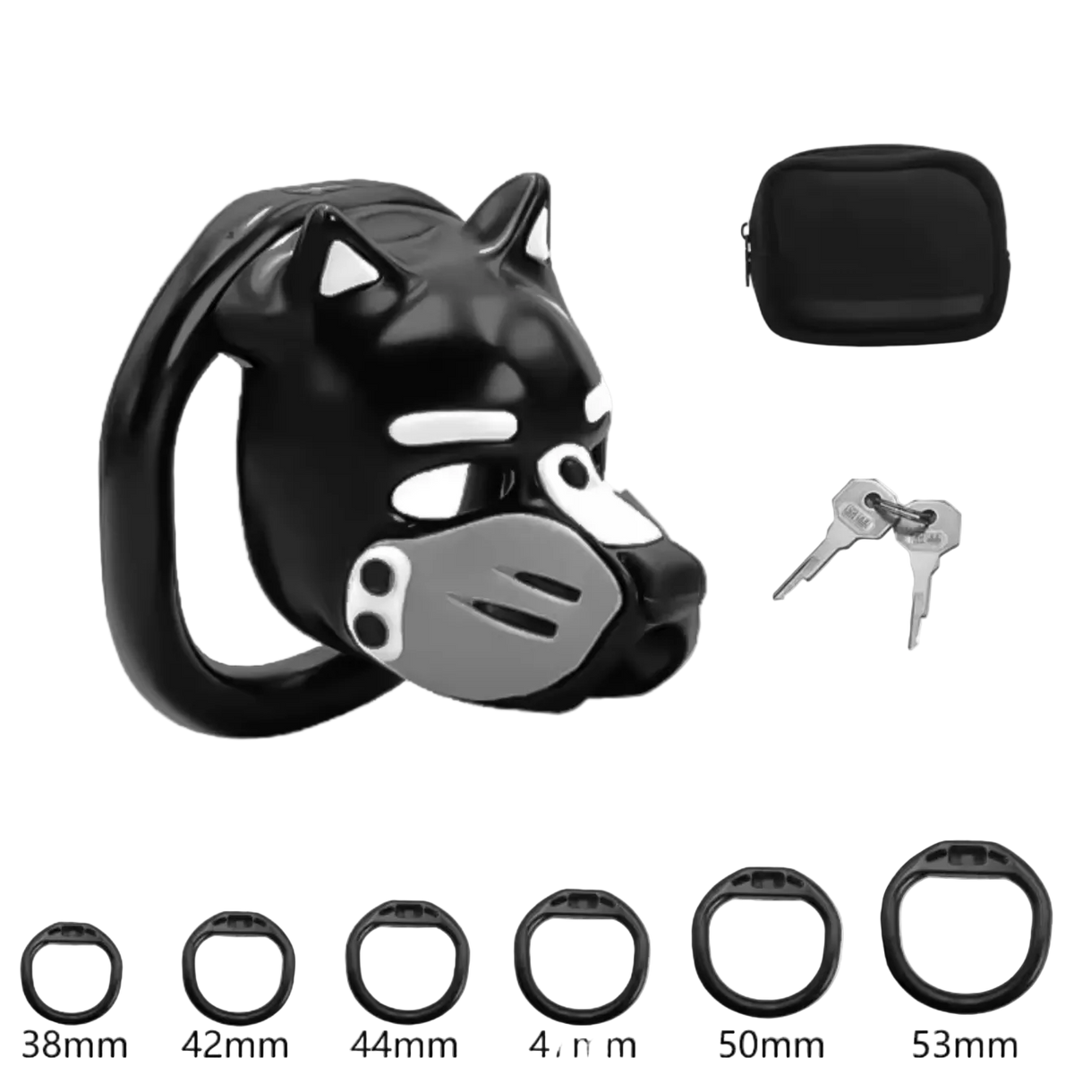 Pup Hood Chastity Cage Grey