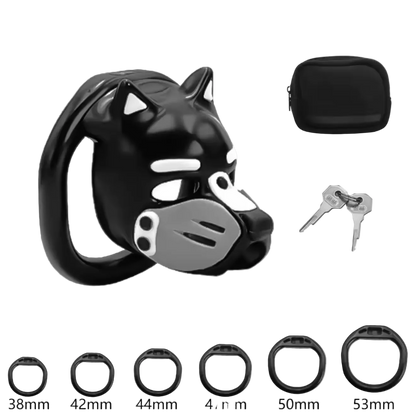 Pup Hood Chastity Cage Grey