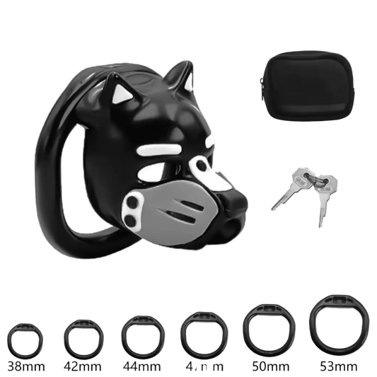 Pup Hood Chastity Cage Grey