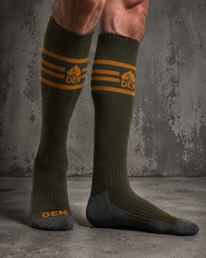 Knee Length Football Socks - Olive