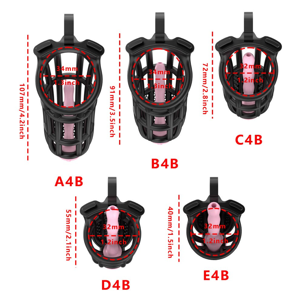 Honeycomb Obedient Chastity Cage – Lightweight Resin, 5 Ring Sizes & Built-in Lock