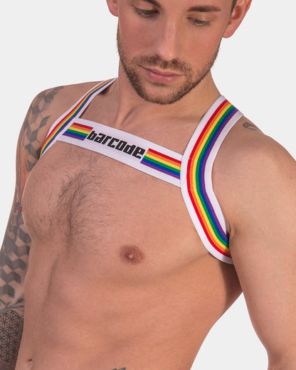 Barcode Berlin Multipack 1x Backless Brief Pride White + 1x Pride Harness White