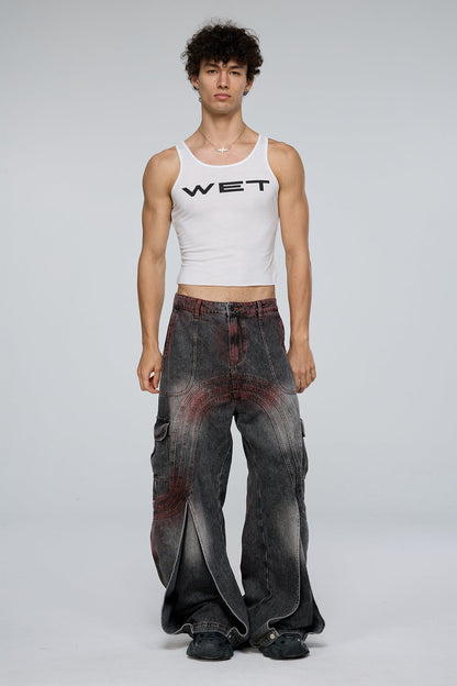 Bare Threshold Print Crop Top