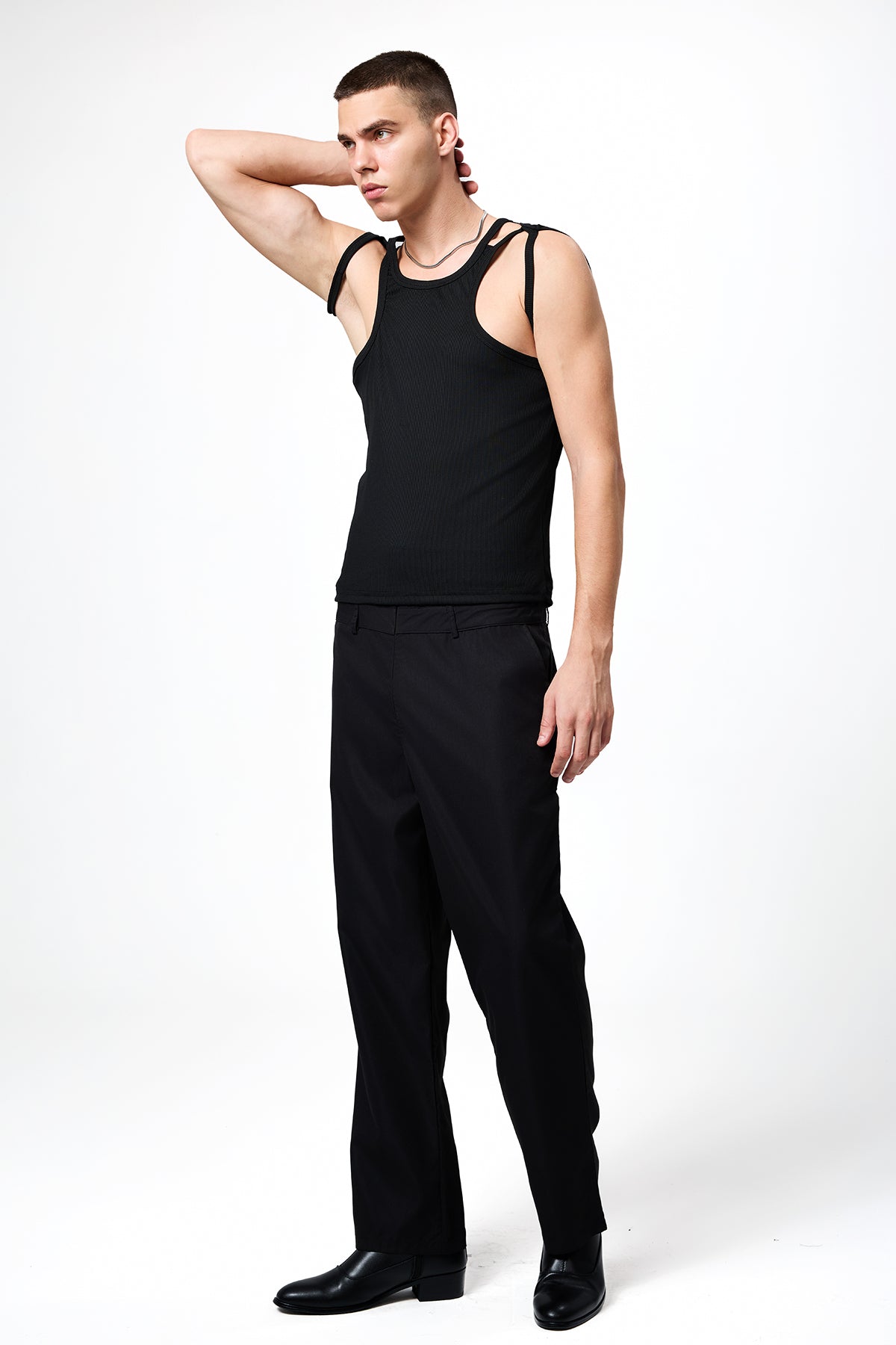 Basic Edge Knit Cutout Sleeveless Top