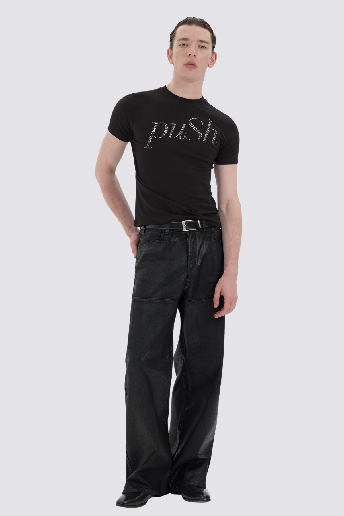 Beaming Jewel Rhinestone T-Shirt Black