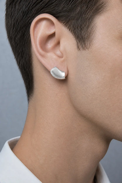 Modern Arc Earrings - Satin Finish Minimalist Jewelry,Unisex Style