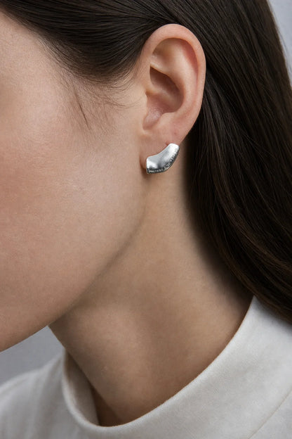 Modern Arc Earrings - Satin Finish Minimalist Jewelry,Unisex Style