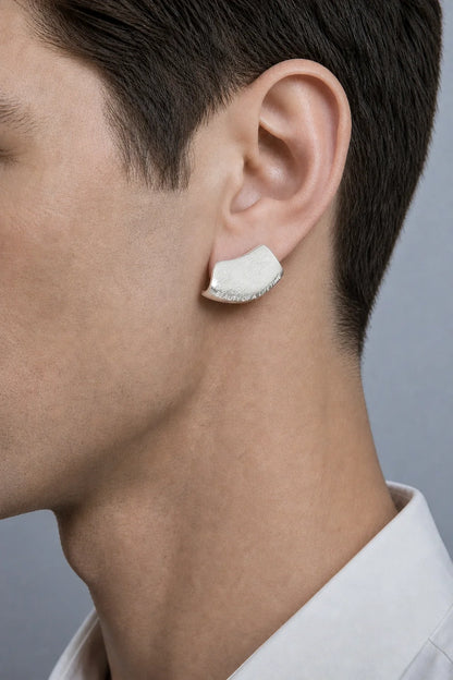 Modern Arc Earrings - Satin Finish Minimalist Jewelry,Unisex Style