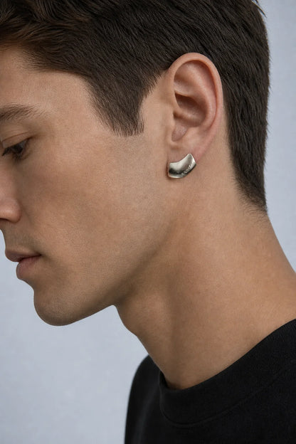Modern Arc Earrings - Satin Finish Minimalist Jewelry,Unisex Style