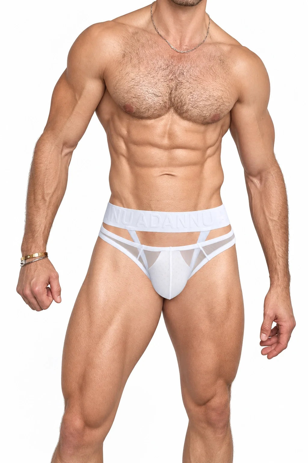 Men’s Sexy Sheer Thong with Ring & Strap Design