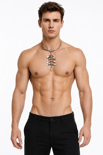 Cyberpunk Spine Pendant Necklace