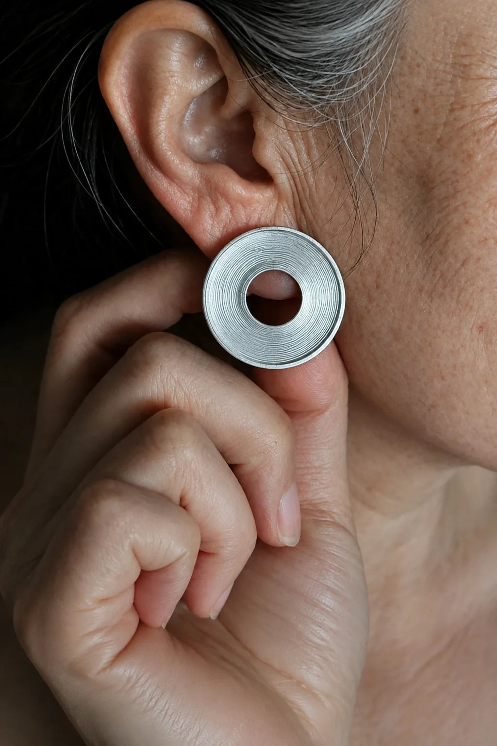 Textured Disc Stud Earrings