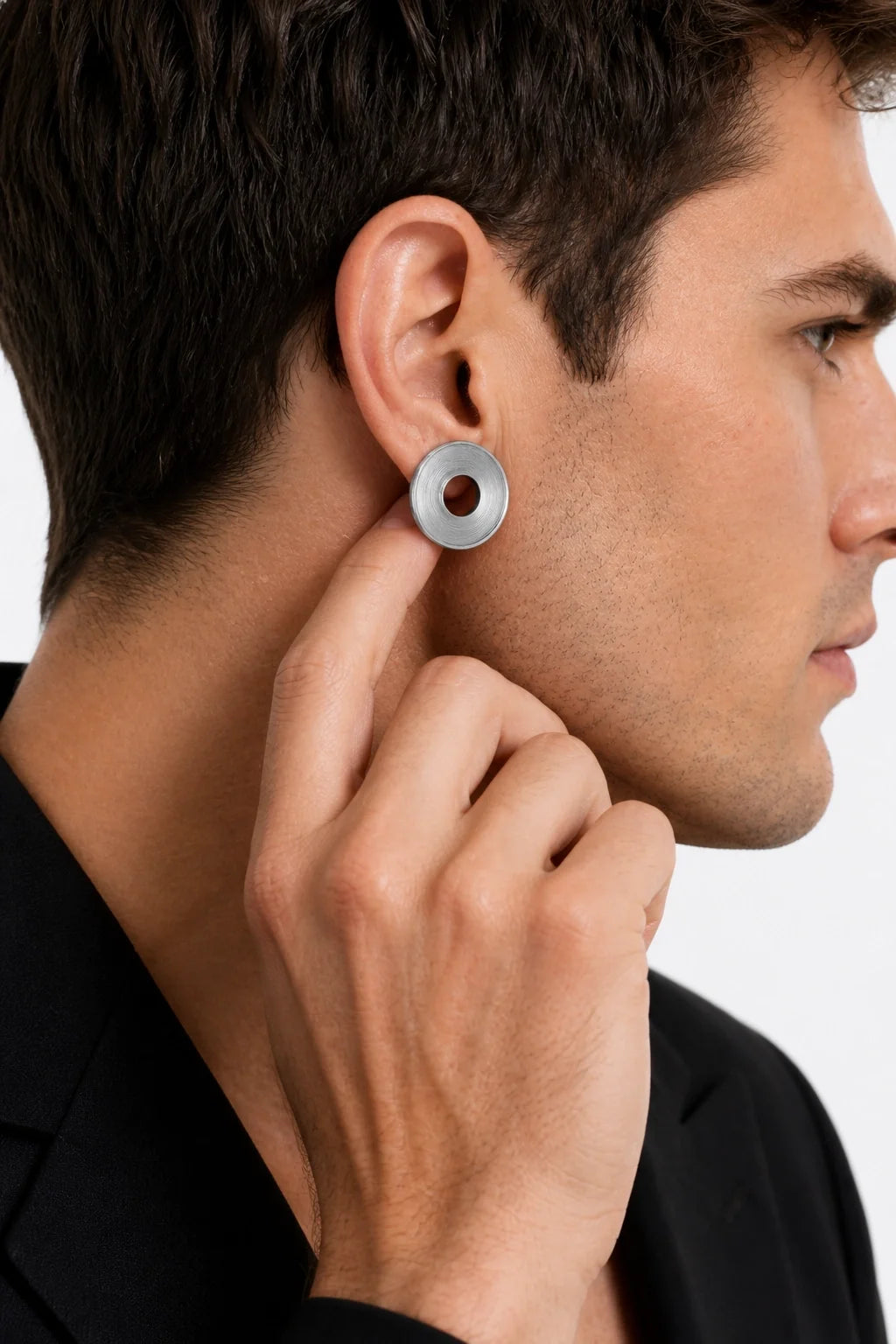 Textured Disc Stud Earrings