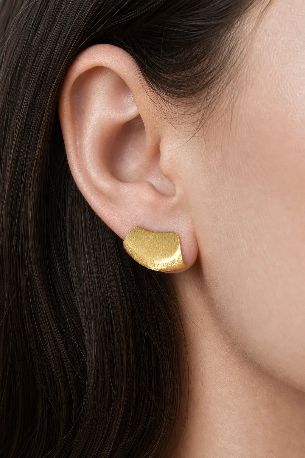 Modern Arc Earrings - Satin Finish Minimalist Jewelry,Unisex Style