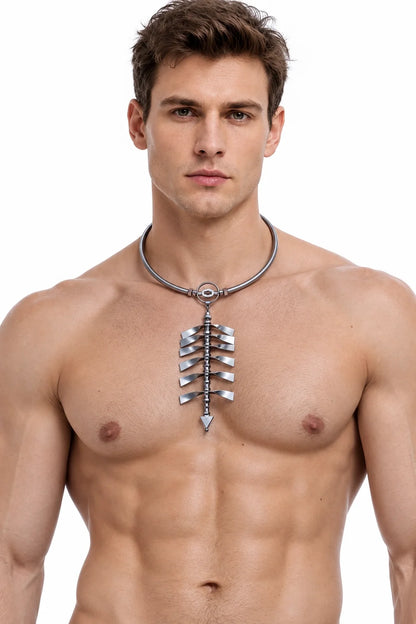 Cyberpunk Spine Pendant Necklace