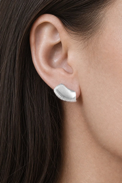 Modern Arc Earrings - Satin Finish Minimalist Jewelry,Unisex Style