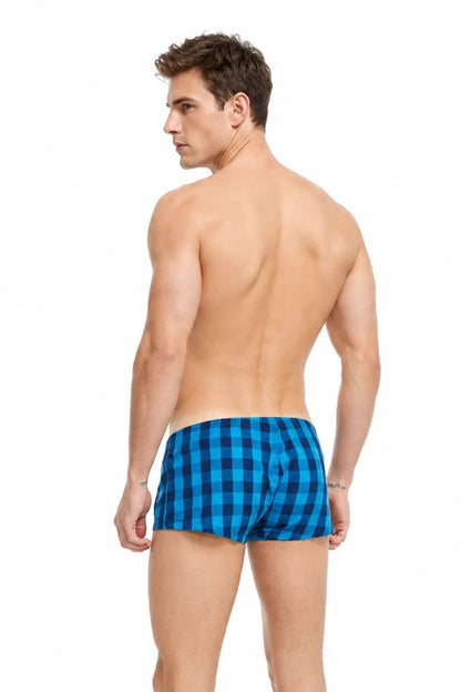 Men's Check Boxer Lounge Bottoms – Breathable Woven Fabric for Daily Wear
