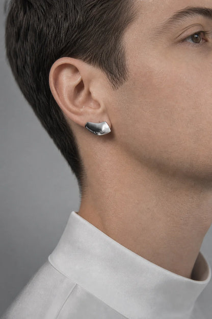 Modern Arc Earrings - Satin Finish Minimalist Jewelry,Unisex Style