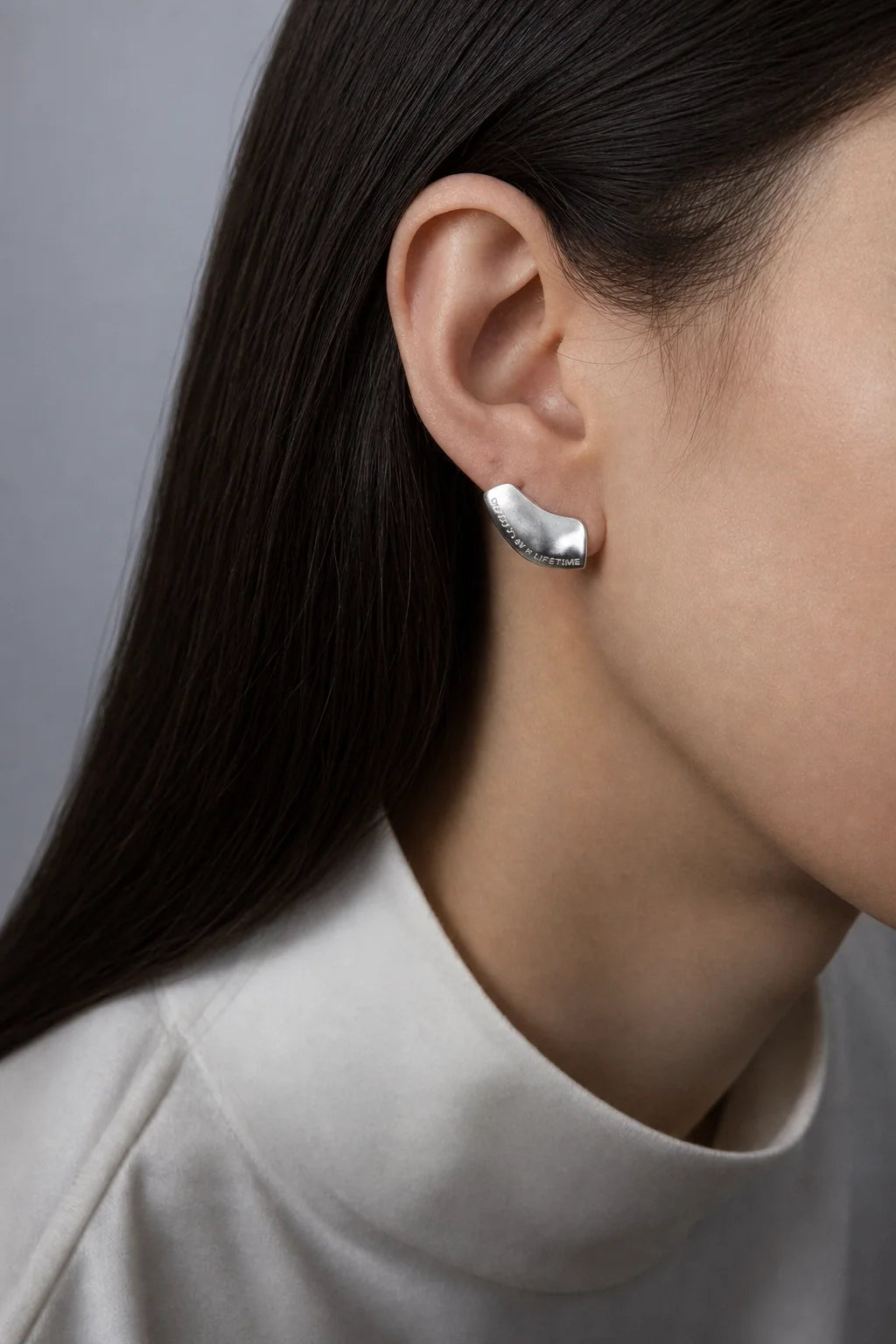 Modern Arc Earrings - Satin Finish Minimalist Jewelry,Unisex Style