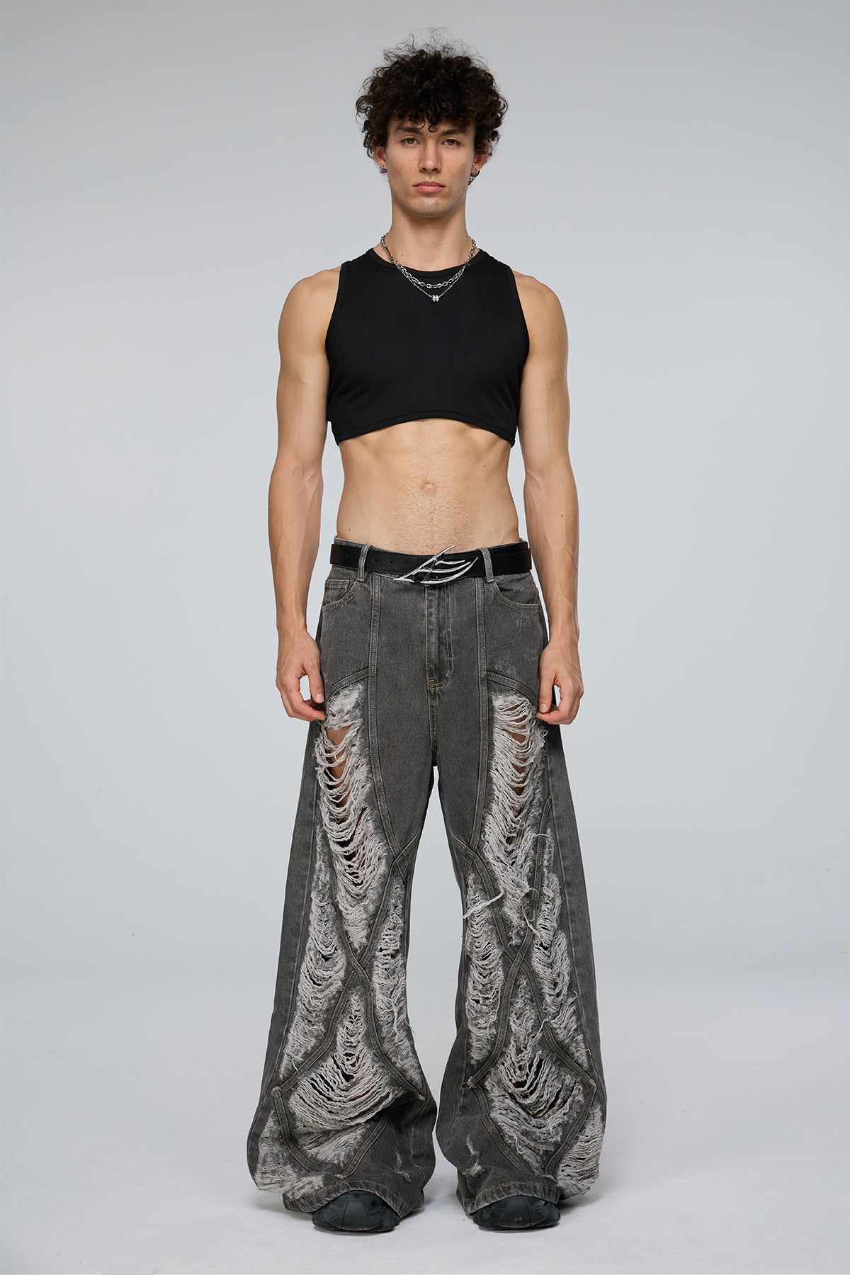 Binary Base Sleeveless Crop Top Black