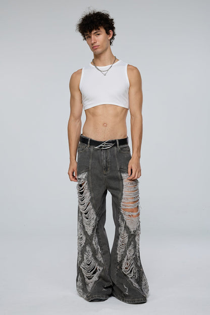 Binary Base Sleeveless Crop Top White