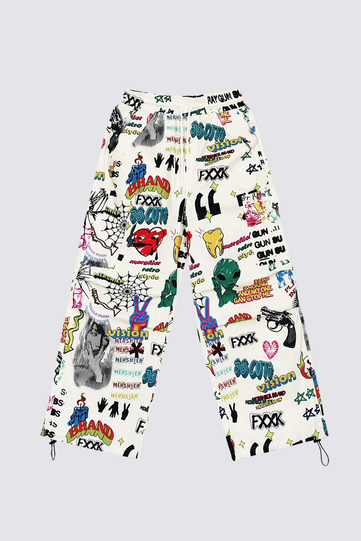 Binary Weave Graffiti Wide Leg Pants