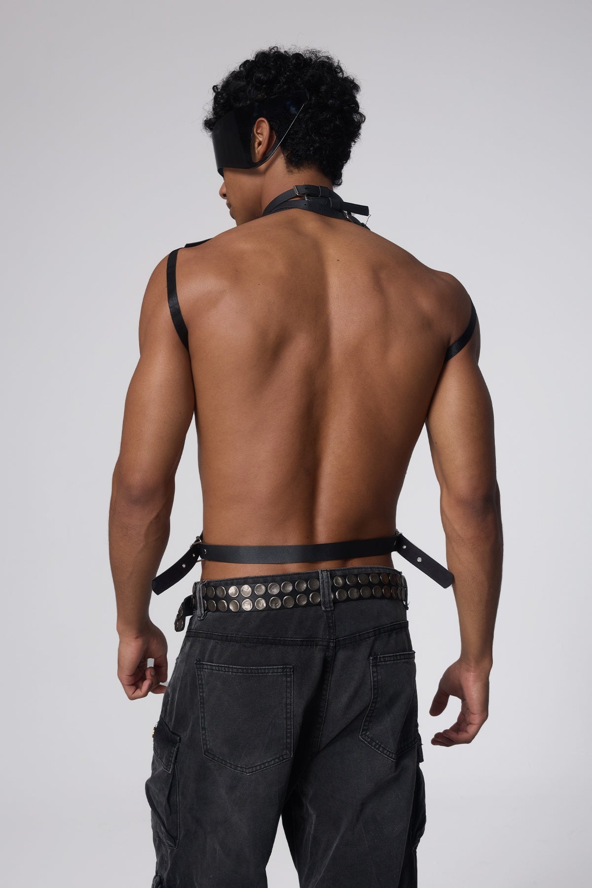 Black Cage Leather Harness