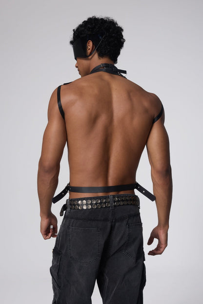 Black Cage Leather Harness