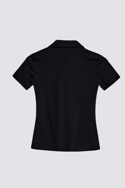 Black Plane Embroidery T-Shirt