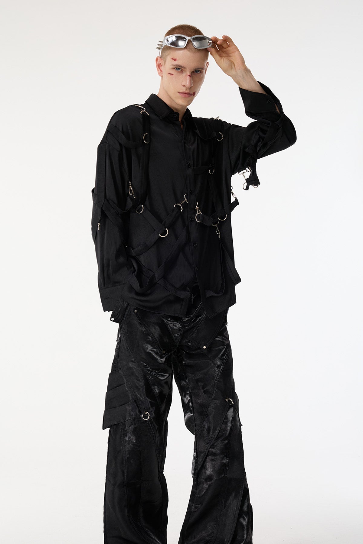 Black Thread Long Sleeve Buckle Jacket