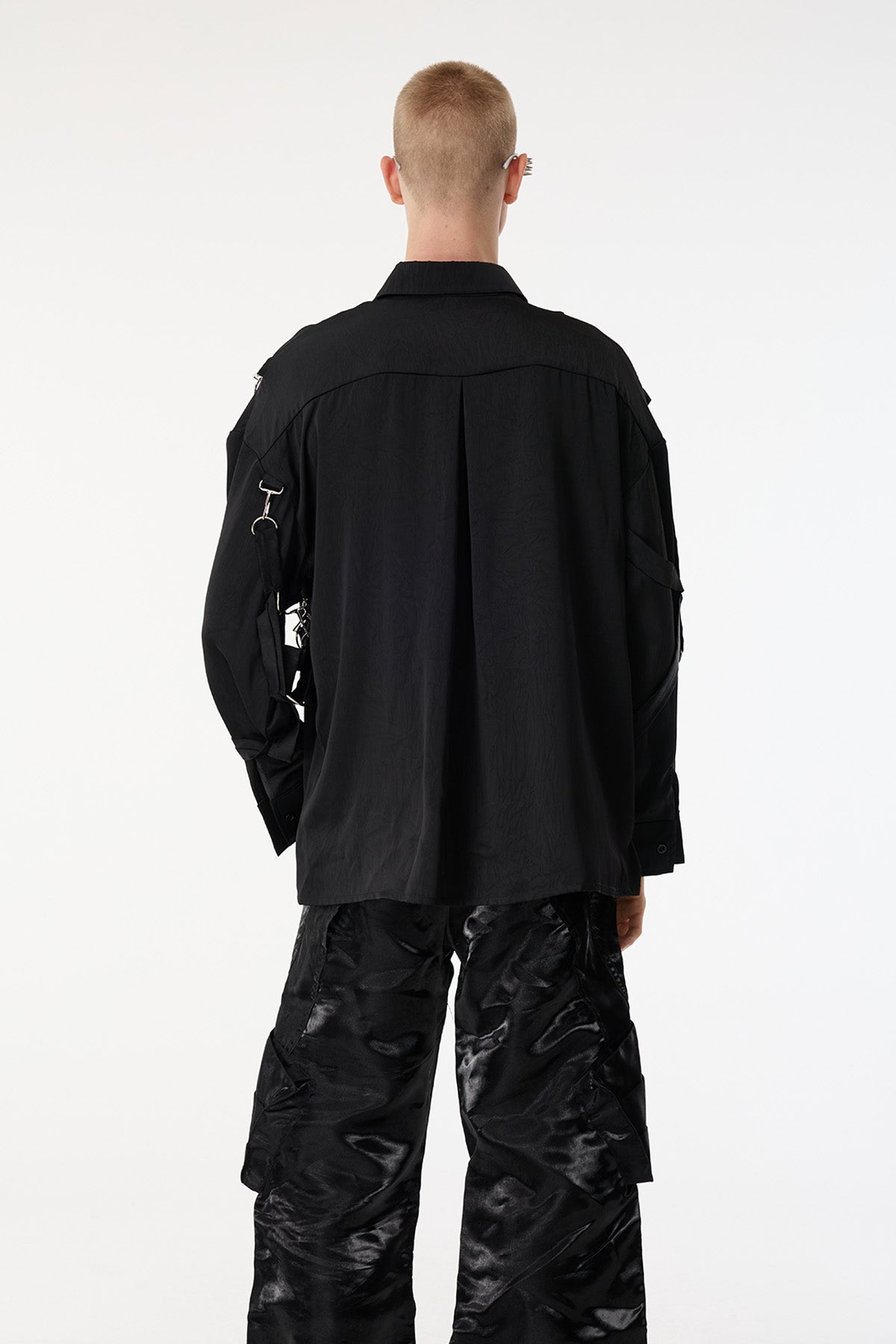 Black Thread Long Sleeve Buckle Jacket
