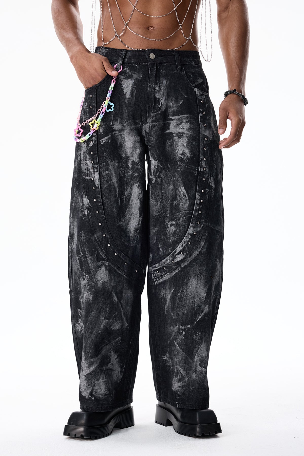 Blaze Light Straight Bleach Dye Jeans