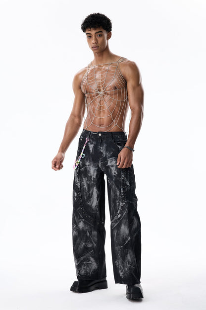 Blaze Light Straight Bleach Dye Jeans