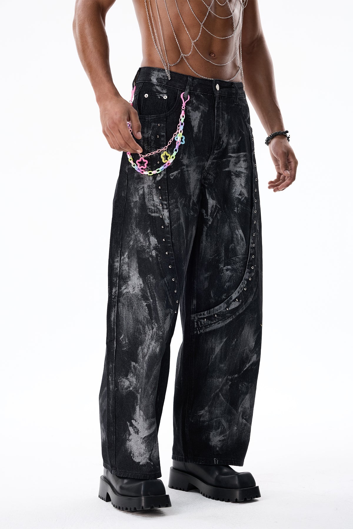 Blaze Light Straight Bleach Dye Jeans