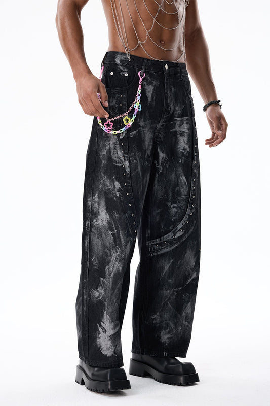 Blaze Light Straight Bleach Dye Jeans