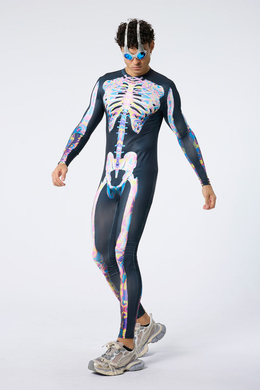 Bleed Code Long Sleeve Print Jumpsuit