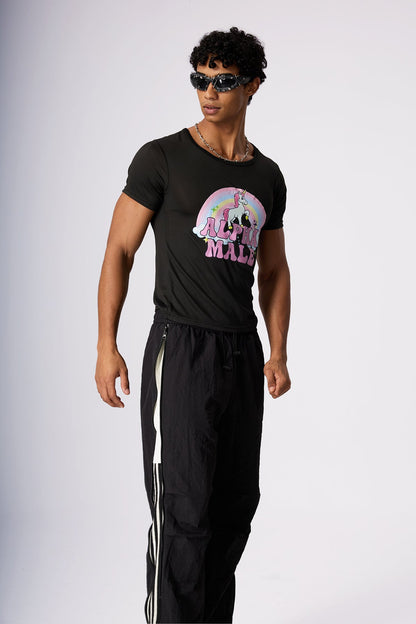 Blind Mode Unicorn Rainbow Top Black