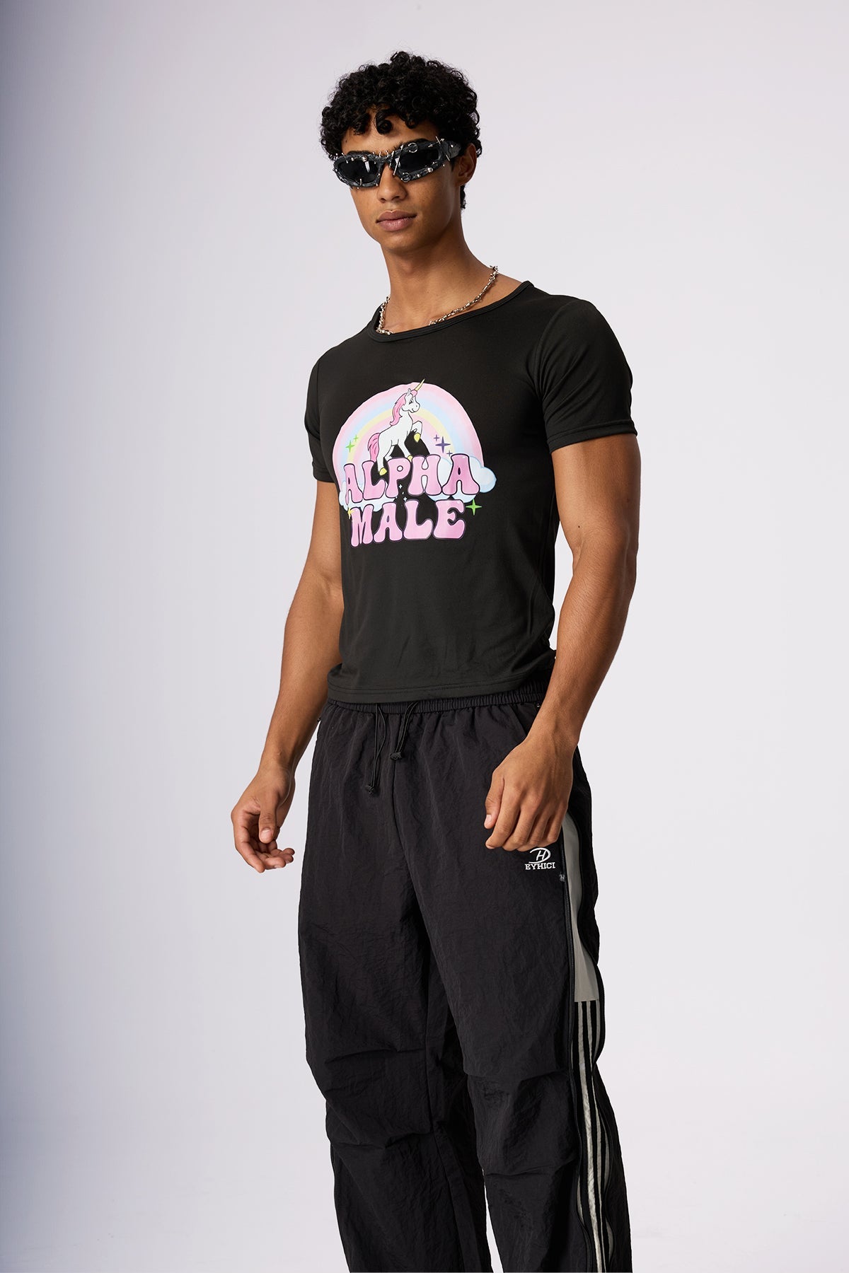 Blind Mode Unicorn Rainbow Top Black