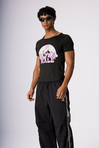 Blind Mode Unicorn Rainbow Top Black