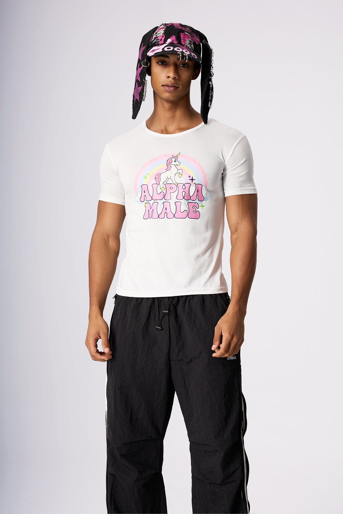 Blind Mode Unicorn Rainbow Top White