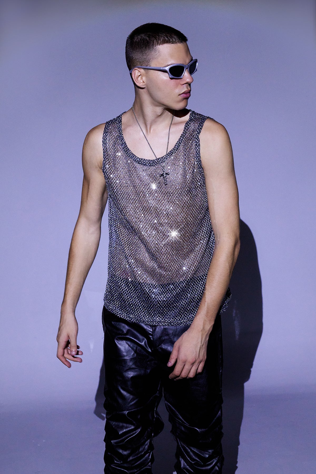 Bling Pulse Woven Mesh Sequin Vest