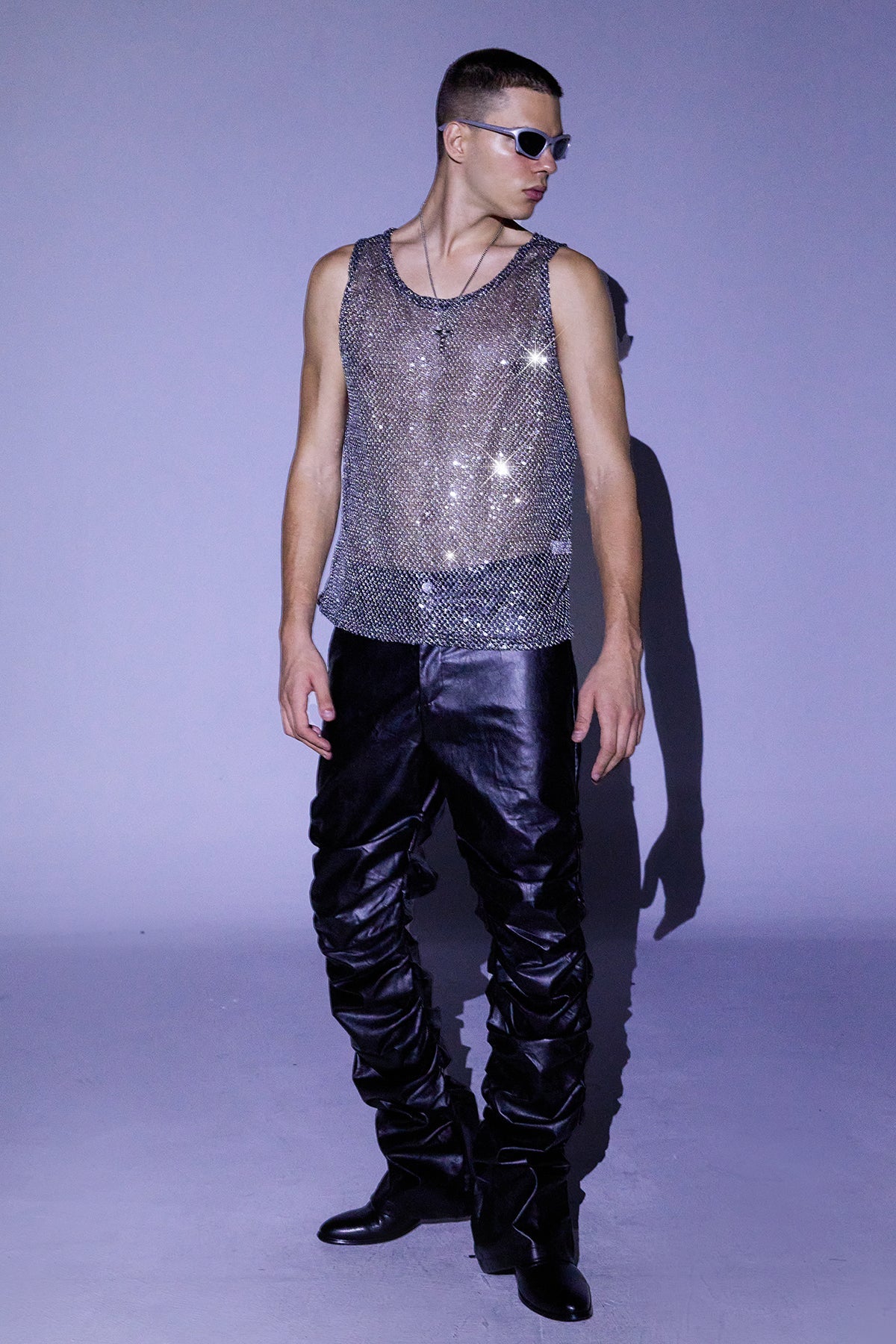 Bling Pulse Woven Mesh Sequin Vest