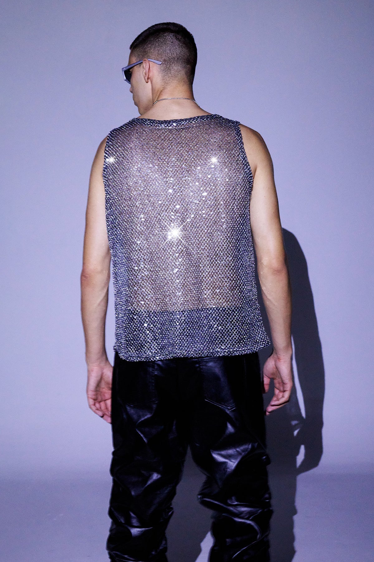 Bling Pulse Woven Mesh Sequin Vest