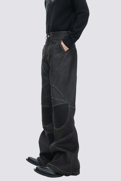 Block Path Bootcut Jeans