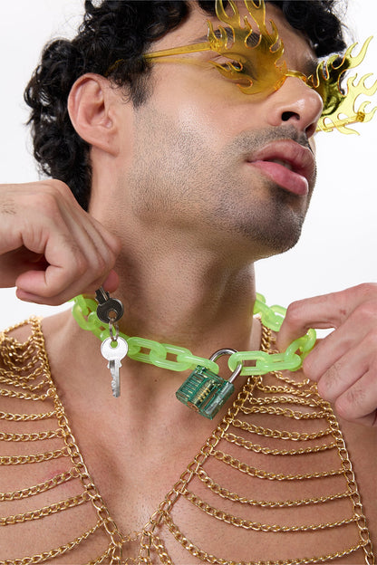 Bloom Padlock Acrylic Necklace